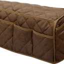 Sofa Armrest Storage Bag, Sofa Arm Hanging Storage Bag, Cotton Sofa Armrest Storage Bag, Waterproof Couch Remote Control Holder Couch Armchair Caddy Accessories for TV Remote Control(Brown)