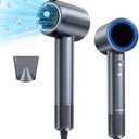 Hair Dryer, 150000 RPM Professional High-Speed Blow Dryer, Negative Ionic Hair Dryer for Fast Drying, Low Noise Thermo-Control Hair Dryer with Magnetic Nozzle for Home Travel Women Man : Beauty & Personal Care