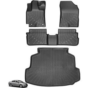 Floor Mats for Toyota Corolla 2009 2010 2011 2012 2013, Custom Fit Corolla Standard,LE,S XLE,XRS,L,LE/S Special Edition Mats, TPE Non-Slip Waterproof 2 Row & Cargo Liner Floor Liners Set