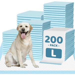 200 Count Large Dog & Cat Puppy Pee Pads - 28"x30" Absorbent Potty Training Pads | Leakproof Quick-Dry Disposable Pet Pads for Puppies, Dogs & Cats | Indoor, Outdoor, Litter Box, Housebreaking Use