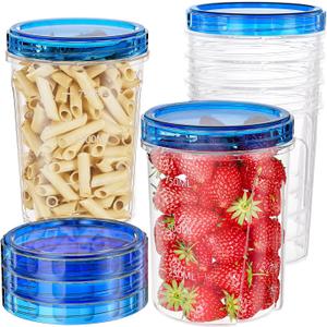 6 Pack-32 OZ Freezer Storage Containers, Round Plastic Containers with Twist Top Lids, BPA Free Food Storage Containers, Leakproof Meal Prep Containers Microwave/Dishwasher Safe