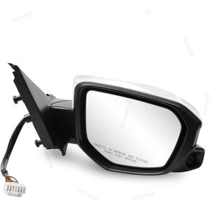 Passenger Side Mirror Assembly 2016-2021 Compatible with Honda Civic Sedan Coupe Hatchback Rear View Mirror with Camera Power Heated Replace 76208-TBC-A03ZA, 76201-TBA-A11ZF (11 Pin Taffeta White)