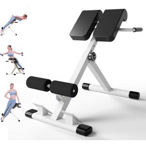 Adjustable Roman Chair with 330 lb Capacity, Foldable Incline Hyperextension Bench, Multi-Function Home Gym Back Extension Machine for Glutes, Hamstrings & Lower Back Strength Training
