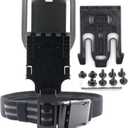 Qls Quick Locking System Kit with Locking Fork & Receiver Plate & 2.2" Mid Ride Belt Loop & Drop Swivel Adapterhe, with Thigh Strap for Holster (Black)