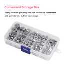 cSeao SAE Hex Nuts Assortment Kit, #2-56#4-40#6-32#8-32#10-32#10-24 1/4"-20 3/8"-16, 304 Stainless Steel Plain Finish A2-70 18-8