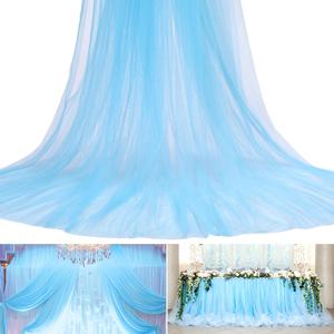 Windyun Netting Fabric Tulle 118" by 11 Yards (33 ft) Spool Mesh Fabric for Wedding Baby Shower Party Decorations DIY Tutu Skirts Crafts Garden Large Mosquito Nets Tulles Supplies(Light Blue)
