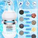 MoKo Bath Filter for Tub, 8 Stages Bathtub Water Filter, Bath Loofah Filter Water Softener Removes Contaminants for Healthier Skin, Hair, Portable Bath Filter with Shower Ball and Shampoo Brush, White