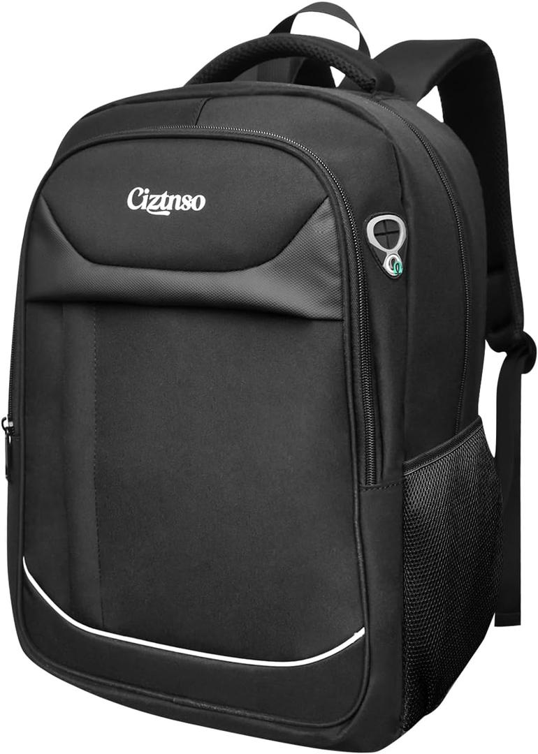 Travel Laptop Backpack for Men, Anti Theft Slim Durable Backpack for Women, with USB Port, Waterproof Business Computer Bag, for 18.4 inch Laptop and Notebook - Black
