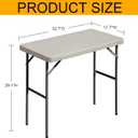 Folding Table 2.7ft Rectangular All-Occasion Plastic Folding Event Table for Indoor and Outdoor, Portable Desk, Camping, Durable and Stable, HDPE and Steel, Wide Application, Grey