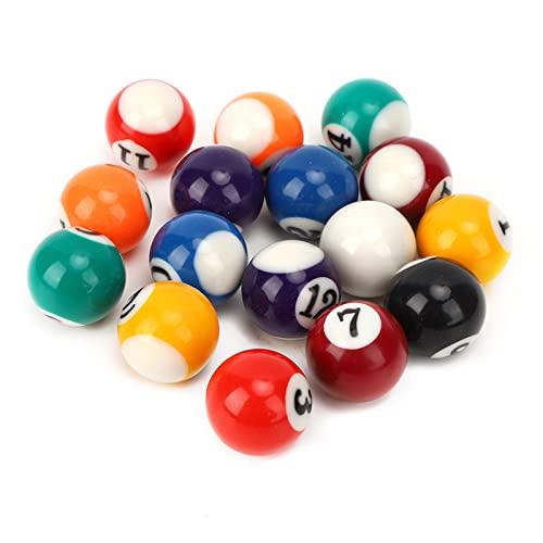 GBSCLOVER Mini Pool Balls 16Pcs, Smooth Mini Billiard Balls Set Polyester Resin, Lightweight Pool Table Accessories for Game Rooms, Bars, Sports Recreational Games, 0.98in