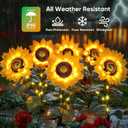 Solar Flowers Outdoor Waterproof: Gifts for Mom Mothers Day - 6 Pack Sunflower with 18 Vivid Large Flowers - 800mAh Battery for 12H Runtime - IP65 Auto On/Off Solar Garden Lights for Patio Yard