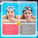 Kids Swim Goggles for 3-8 with Swim Cap, Swimming Goggles Cap Set with Anti-Fog Anti-UV for Boys Girls Toddler
