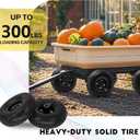 10" 4.10/3.50-4 Flat Free Solid Polyurethane Tire and Wheel with 5/8" Axle Borehole, 2.1" Offset Hub for Wheelbarrow,Hand Truck,Generators (4Pack Black)