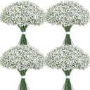 Yastouay Babys Breath Artificial Flowers, 30 Pcs White Baby Breath Flowers Artificial Bulk, Real Touch Fake Babys Breath Gypsophila for Wedding Party Bouquet Floral Arrangement Home Decor
