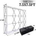 7.5x7.5FT Tension Fabric Pop Up Display Stand Trade Show Holder Backdrop Portable Aluminum Double-sided for Booth Exhibition Wedding Event - Stand Only