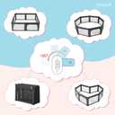 Doradotey Playpen, Adjustable Baby Playpen Foldable Play Pens for Babies and Toddlers Large Baby Fence Play Yard (Black)