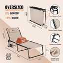 VILLEY Oversized Chaise Lounge Chair, Heavy-Duty Folding Outdoor Lounge Chair with 5 Adjustable Positions, Portable Trifold Beach Lounger for Patio, Beach, Lawn, Backyard, Camping Beige