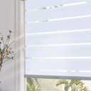 Persilux Blackout Cordless Zebra Blinds for Indoor Windows, Sheer Shades, with Upgraded Cassette, Dual Layers Light Control for Day and Night for Bedroom, Easy to Install (34.5" Wx64 H, Light Grey)