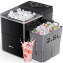 Silonn Countertop Ice Maker, Ice Makers Countertop with 2.5L Expandable Ice Basket & 1.8L Water Tank, 26Lbs/24H, 9 Bullet Ice in 6 Mins, Self-Cleaning, 2 Ice Sizes for Home Kitchen