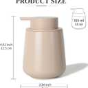 BosilunLife Hand Soap Dispenser - Ceramic Dish Soap Dispenser for Bathroom 12ounce Refillable Liquid Hand Wash Dispenser for Essential Oil, Lotion Soap, Khaki