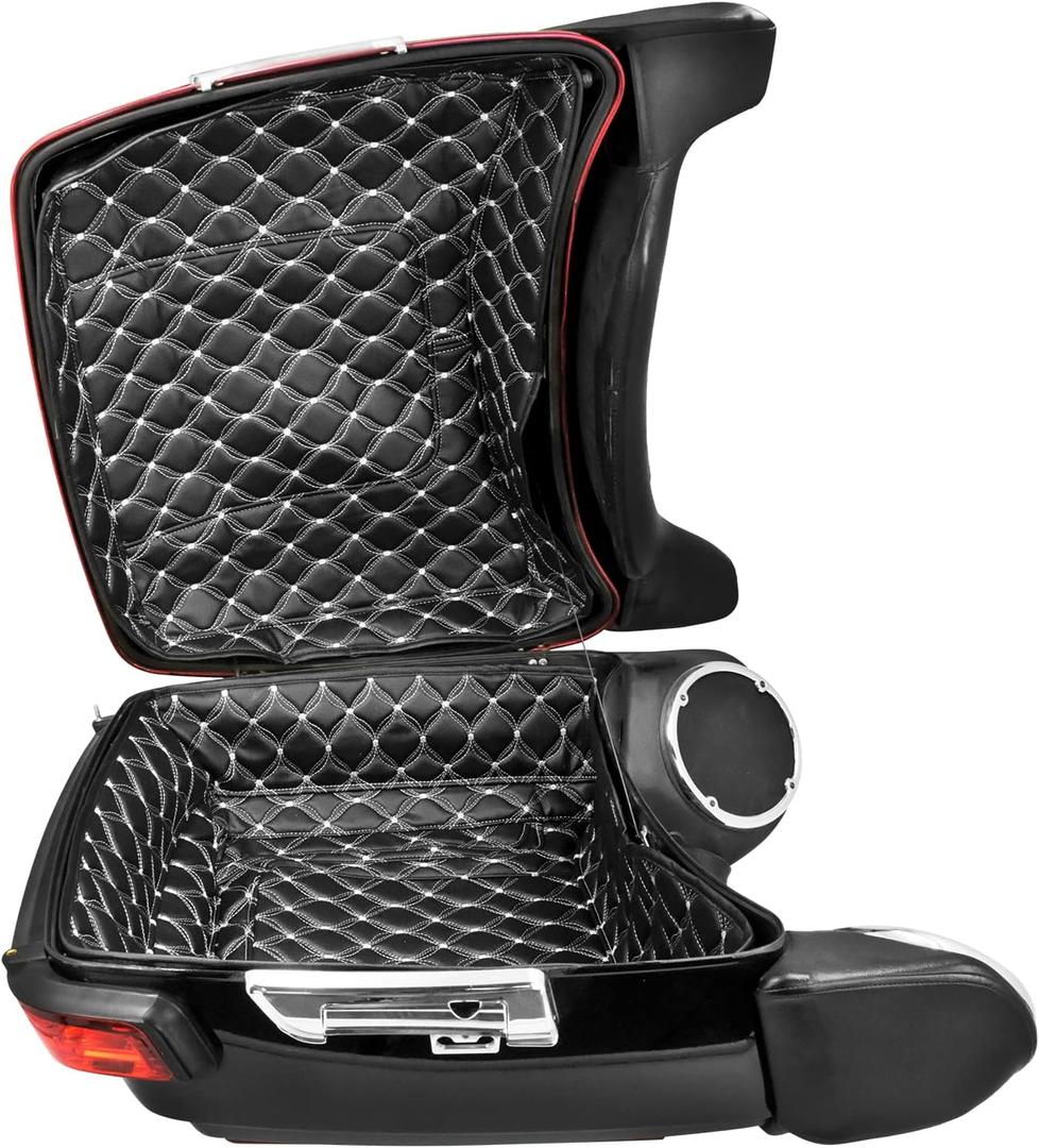 Motorcycle King Tour Pack Liners Touring Pak Inserts Fits for Harley Touring Road King Road Glide Street Glide Electra Glide 2014-2025 (White Thread)