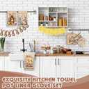 VitalCozy 8 Pcs Easter Kitchen Towels Oven Mitts and Pot Holder Sets Happy Easter Floral Kitchen Towels Retro Dish Towel Cute Bunny Egg Cross Heat Resistant Oven Gloves Potholder for Holiday Baking