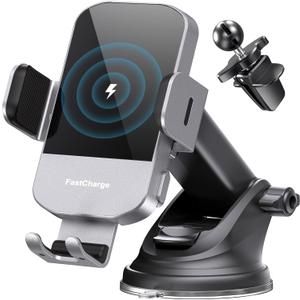 CHGeek Wireless Car Charger, 15W Fast Charging Auto Clamping Car Charger Phone Mount Phone Holder fit for iPhone 15 14 13 12 11 Pro Max Xs, Samsung Galaxy S25 Ultra S24 S23 S22, S21, S20, Silvery CHGeek Wireless Car Charger, 15W Fast Charging Auto Clamping Car Charger Phone Mount Phone Holder fit for iPhone 15 14 13 12 11 Pro Max Xs, Samsung Galaxy S25 Ultra S24 S23 S22, S21, S20, Silvery