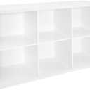 ClosetMaid 6 Cube Storage Shelf Organizer Bookshelf with Back Panel, Easy Assembly, Wood, White Finish