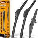 AUTOBOO 24"+20" Windshield Wipers with 12 Inch Rear Wiper Blade Replacement for Toyota 4runner 2010 2011 2012 2013 2014 2015 2016 2017 2018 2019 2022 2023 2024 -Original Factory Quality (Pack of 3)