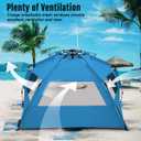 WhiteFang Deluxe Pop Up Beach Tent Sun Shade Shelter for 3-4/5-6 Person, UV Protection, Extendable Floor with 3 Ventilating Windows Plus Carrying Bag, Stakes, and Guy Lines, X-Large