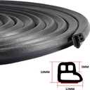 Universal Car Weather Stripping, Self-Adhesive Auto Door Rubber Seal Strip, Engine & Window Noise Insulation (47/100" x 2/5" x 33 Feet)