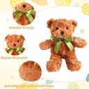 Hungdao 24 Pcs Bear Bulk Plush Stuffed Animals 10 Inch Cute Soft Stuffed Bear with Green Bow for Valentine's Day Wedding Baby Shower Birthday Party Gift Christmas(Dark Brown, Light Brown, White)
