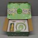 Clay&Fire Matcha Whisk Set, Ceramic Matcha Set, Matcha Bowl with Spout and Whisk, 9 pcs Matcha Tea Kit for Matcha Lovers, Ideal Gift Christmas, Birthday (Green)