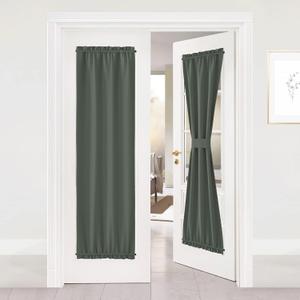 NICETOWN Door Curtains - Thermal Insulated Blackout & Door Curtain Panel with Tieback, Window Covering for Living Room/Classroom (25 x 72 in, Dark Mallard, 1 Panel) (25"W x 72"L (Pack of 1))