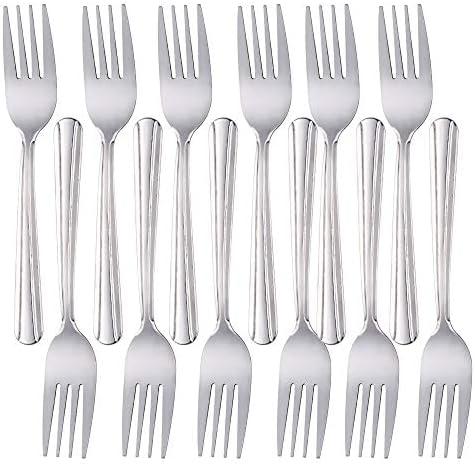 Pack of 3 BUY&USE Stainless Steel Dinner Fork Set of 12, 6-Inch Tea & Dessert Forks