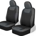 Motor Trend Gray Waterproof Seat Covers for Front Seats Premium Neoprene, Car Seat Protectors with Removable Headrest, Interior Covers for Auto Truck Van SUV
