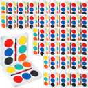 Outus 144 Pcs Watercolor Paint Set Bulk Mini Paint Set Washable Watercolor Palette with Painting Brushes for Art Party Supplies Prizes Stocking Stuffers, 3.3 x 2.6 Inch(6 Colors)