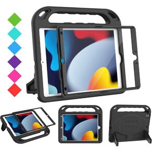 BMOUO Kids Case for iPad 9th/8th/7th Generation (iPad 10.2 Inch, 2021/2020/2019) with Built-in Screen Protector, Durable Shockproof Handle Stand iPad 9th 8th 7th Generation Case for Kids, Black
