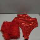 Uni Clau Women Sexy One Shoulder Pu Leather Bodycon Mini Dress Sequin Sleeveless Skinny Slim Fit Party Club Short Dress (Small, Red)