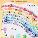 BestNow Clay Beads Bracelet Making Kit 5000 Pcs Friendship Bracelet Kits Flat Beads for Jewelry Making Polymer Heishi Beads Set for Bracelet Necklace DIY Crafts Gift for Girls Ages 6-12 (20 Colors + Black Letter Beads)