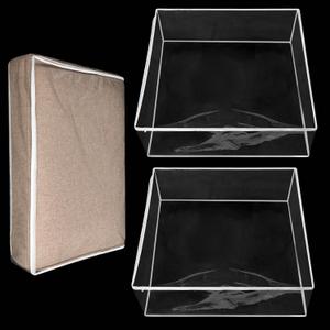 Geetery Plastic Sofa Seat Cushion Covers PVC Waterproof Couch Covers Furniture Sofa Seat Slipcover for Against Cat Dog Clawing Scratching, 28x28x9 Inch, (Clear,2 Pcs)