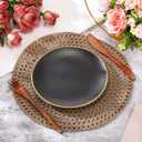 24 Pcs 13 Inch Round Burlap Placemat Boho Jute Woven Charger Bulk Rustic Vintage Natural Brown Heat Resistant Dining Table Mat for Wedding Farmhouse Craft Home Kitchen Summer Party Decoration
