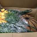 2 Set Artificial Outdoor Flowers with Hanging Baskets,24 Pcs UV Resistant Faux Petunias Flowers with Hanging Planter for Front Door Porch Spring Outside Decor (2, White,Yellow,Purple,RedViolet)