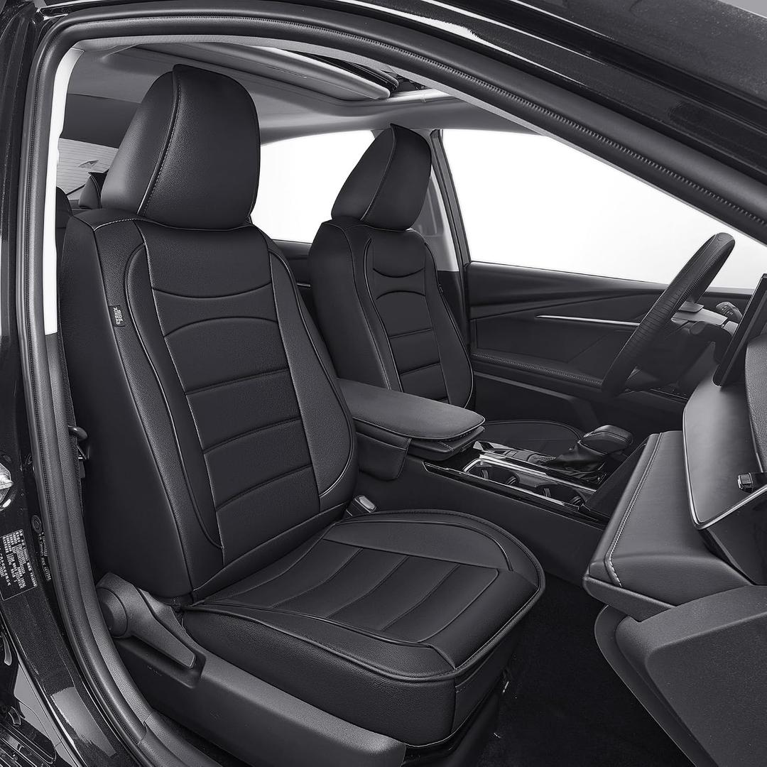 IKABEVEM Seat Covers Custom for Toyota Camry 2025-2026 SE,LE,XSE,XLE,Nightshade Full Coverage New Car Seat Protector, Premium Waterproof Faux Leather, Airbag Compatible, All Weather Protection