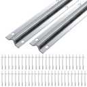 12 Ft V-Track Galvanized Inverted V Track for 1'' OD V-Groove Sliding Gate Rollers Driveway Gate with Hammer Drive in Anchors, Heavy Duty Sliding Driveway Gate Track