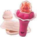 Moonkie Baby Fruit Feeder with Freezer Tray, Breastmilk Popsicle Molds for Teething Relief, Baby Teething Toy, BPA Free Silicone Food Feeder for Infant Self Feeding, Two Pouches, 4 Months+, 1 Pack (C-Pink Lemonade)