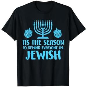 Hanukkah Remind Everyone Im Jewish Menorah Chanukah Pajama T-Shirt, S