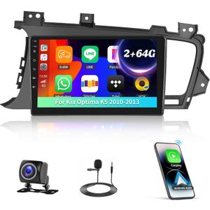 2+64G Android 15 Car Stereo for Kia Optima K5 2010 2011 2012 2013 with Wireless Carplay Android Auto,9" Touchscreen Car Radio with WiFi GPS Mirror Link Bluetooth EQ FM RDS SWC