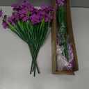 20 Bundles Artificial Flowers for Outdoors, UV Resistant Fake Realistic Flowers with Plastic Plants Spring Decor, Faux Silk Flowers for Outside Window Box Front Porch Planter Decor-Purple