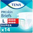 TENA Proskin Incontinence Super Briefs, Adult Diapers, Super Absorbency, Bladder Leaks Control, Large, 14 count